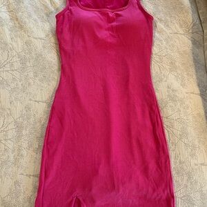 Pink Sleeveless Dress with shapewear